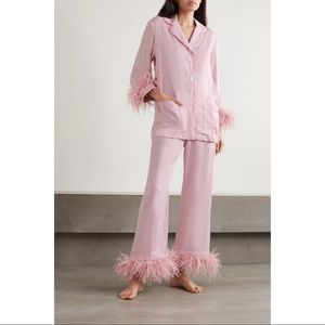 Party Pajama Set w/ Double Feather Trim NWT
